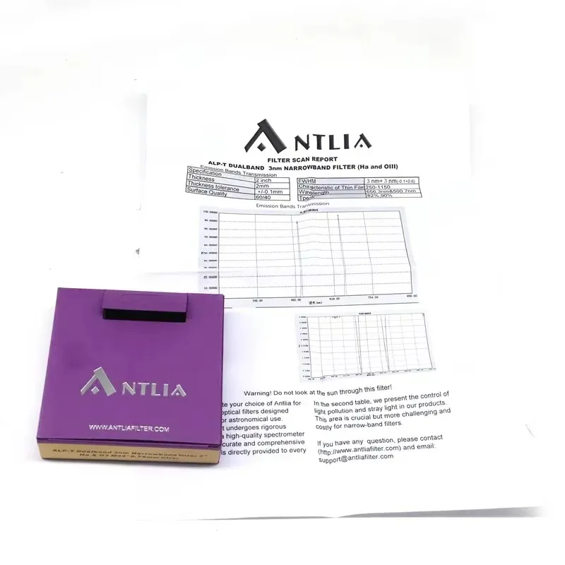 Antlia ALP-T Dual Band 2-Inch Astronomical Filter Mounted Narrowband OIII (3NM) And H-a (3NM) for Stargazing And Telescope Use