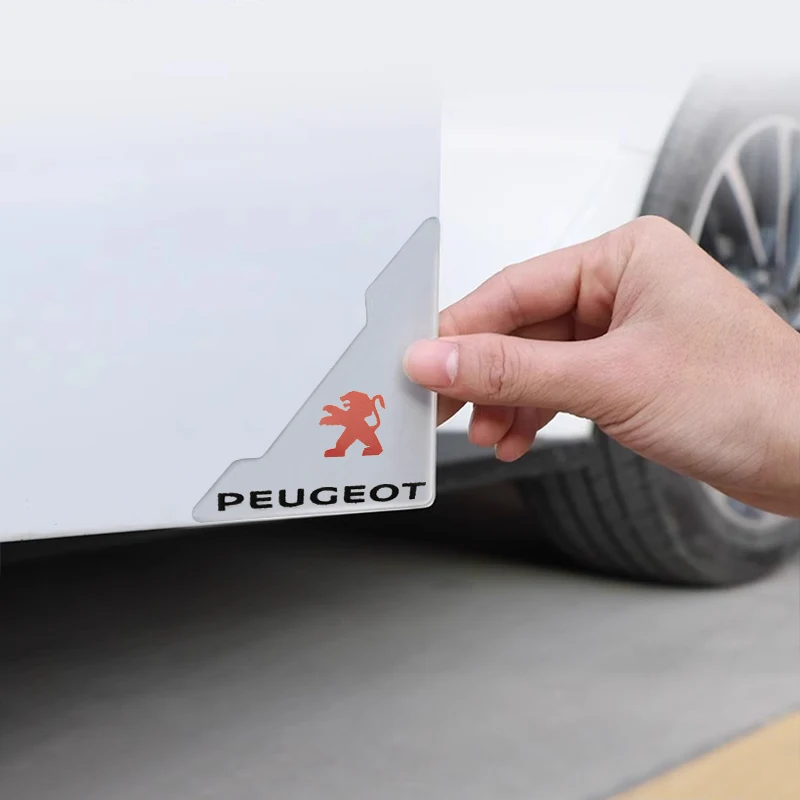 

2Pcs Car Door Corner Anti-collision Protector Cover Stickers For Peugeot 206 207 307 407 408 GT 508 301 208 5008 308 Accessories