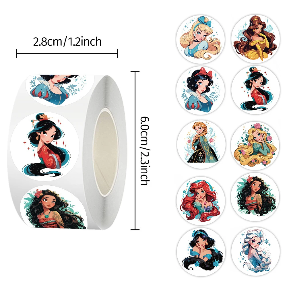500 قطعة لطيف ديزني الأميرة ملصقات الختم لفة Kawaii الفتيات الجمالية الديكور الشارات DIY بها بنفسك محمول حفلة مكافأة ملصق لعبة Gfit