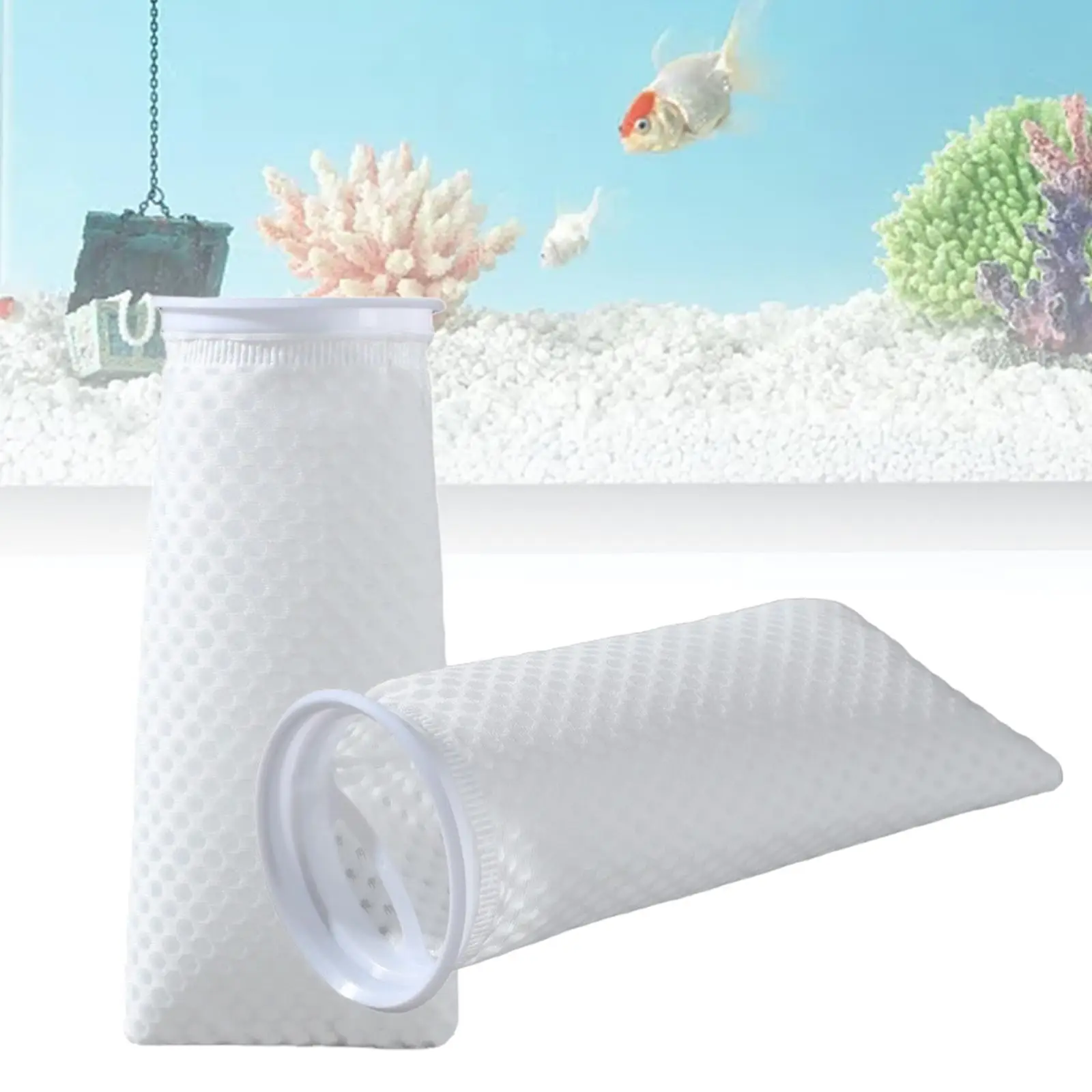 2Pcs Aquarium Filter Socks Aquarium Filter Bags Mesh Washable Filter Pad Filter Blanket Socks for Aquarium Sump Pond view 6
