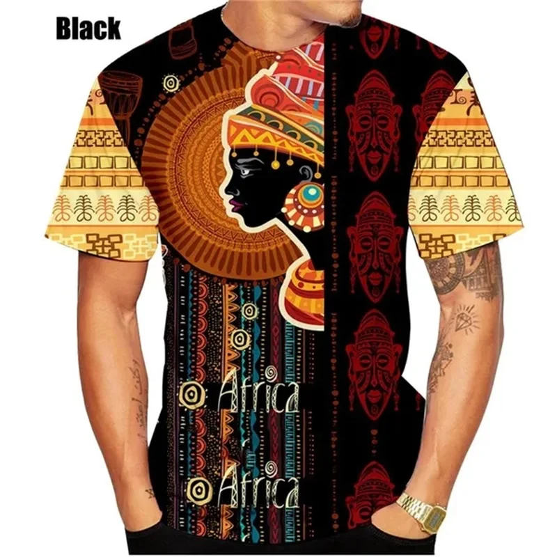 3D Print African Dashiki Ethnic Style Graphic T Shirts For Men Women Short Sleeve Round Neck Tee Tops Men\'s Oversized Tshirt