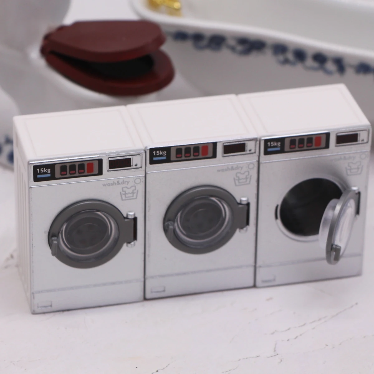 Dollhouse Miniature Laundry Mini Cloth Washer Dryer Model Simulation Opening Electrical Appliance Drum Laundry Washing Machine