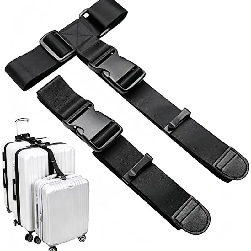 Elastic Telescopic Luggage Fixed Straps Adjustable Suitcase Belt With Buckle Travel Bag Securing Strap Set