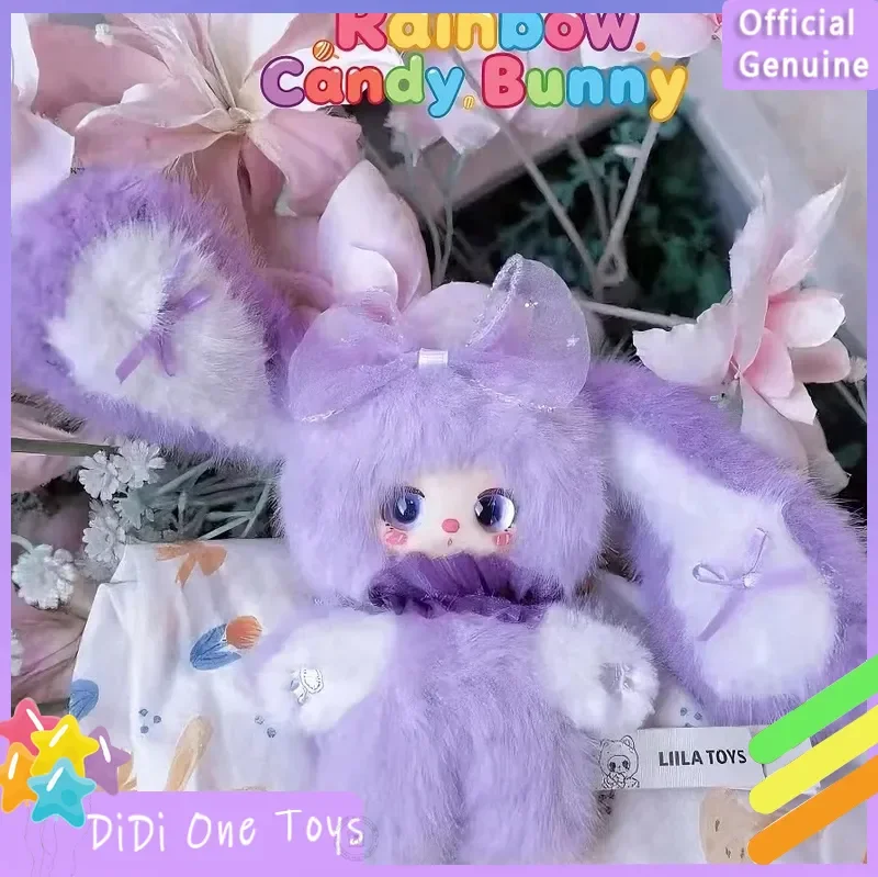 

New Liila'S Rainbow Candy Bunny Series Blind Box Cute Fluffy Plush Doll Keychain Pendant Child Girl Birthday Gift Toys Genuine