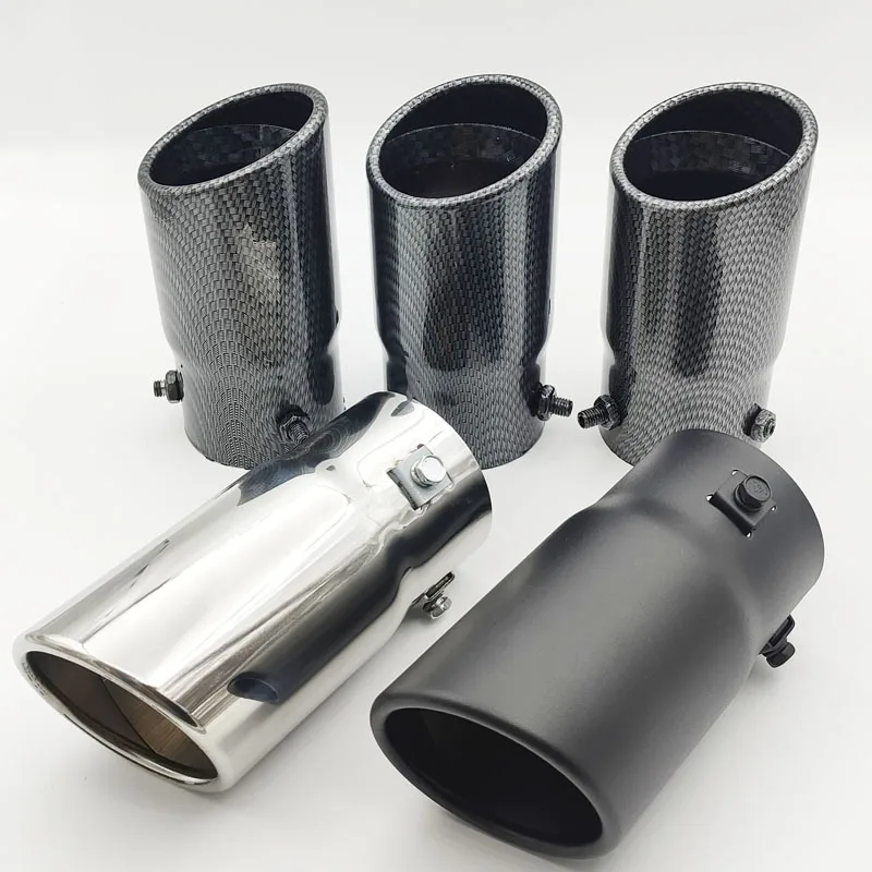 New thicken carbon fiber rear exhaust tips stainless Muffler tail silencer exhaust car universal exhaust muffler car accessories