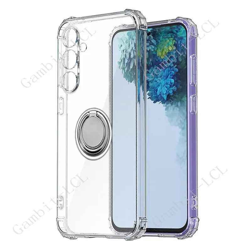 For Samsung Galaxy M55 F55 C55 5G SM-C5560 SM-M556B SM-E556B Back Ring Holder Bracket Phone Case TPU Soft Silicone Cover