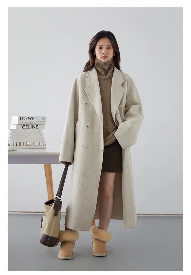 CHIC VEN Women Long Double-sided Woolen Coats Retro Loose Female Overcoat Double Breasted Ladies Windbreak Autumn Winter 2026 23 S8dee8657f2d24d399e74b8001608ffacB