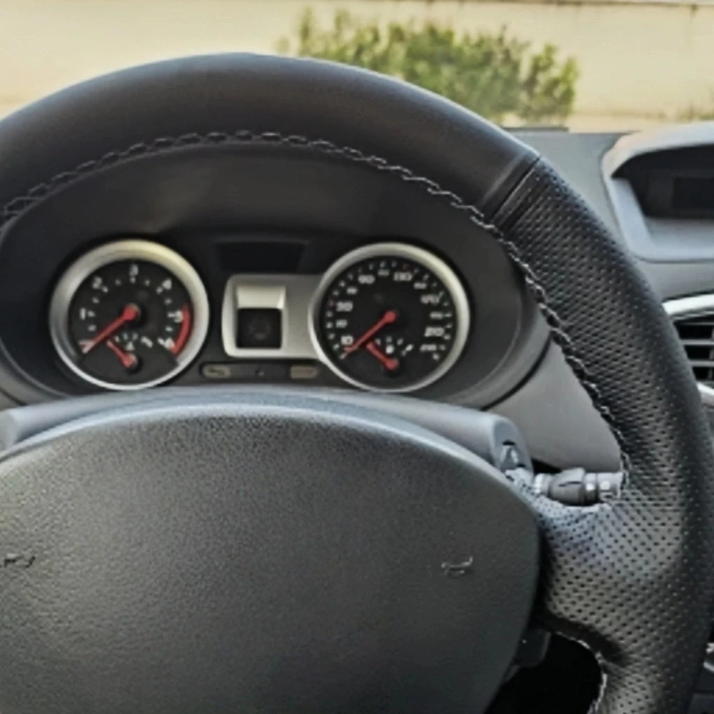 Customization Hand Sewing Microfiber Leather Car Steering Wheel Cover For Renault Clio 3 2008 2009 Clio Dynamics 2008 Clio Mk 33