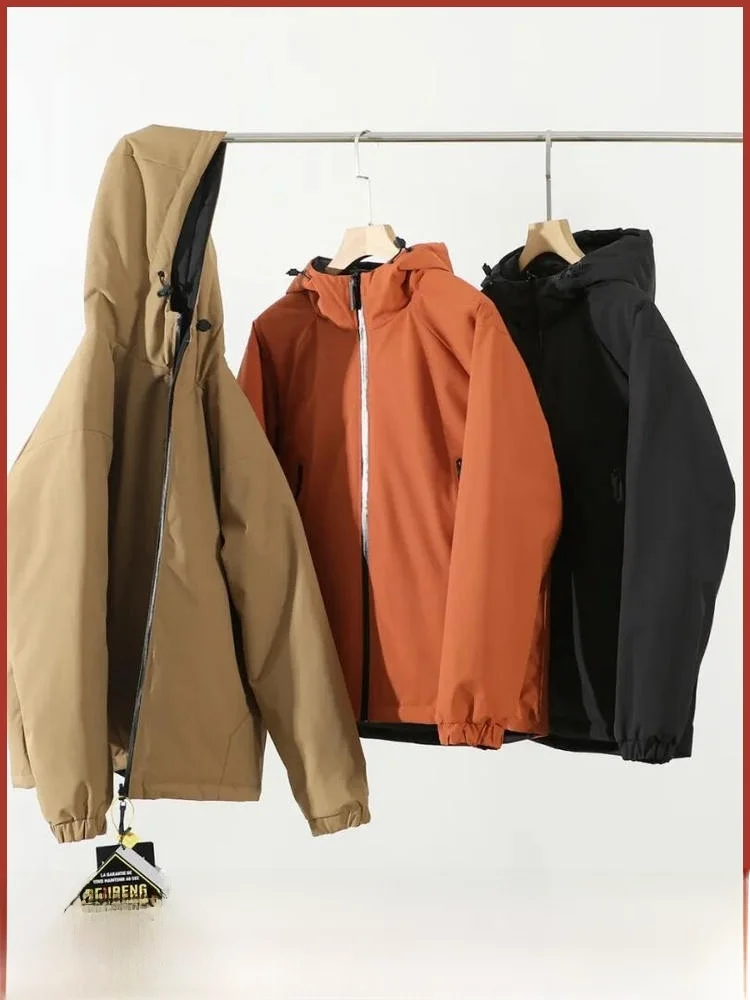 

ex Outdoor Windproof Waterproof Du down Jaet Double-sided Wearable Men's Winter Coat with Hood 90% White Du down Fi...