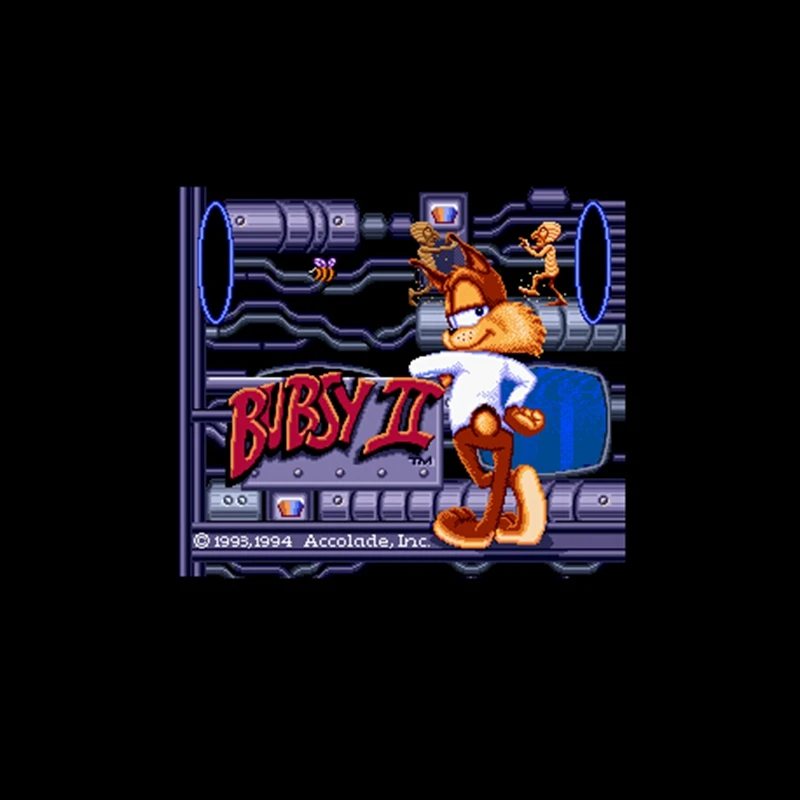 

16-битная большая серая игровая карта Bubsy II NTSC для игроков в США 46Pin