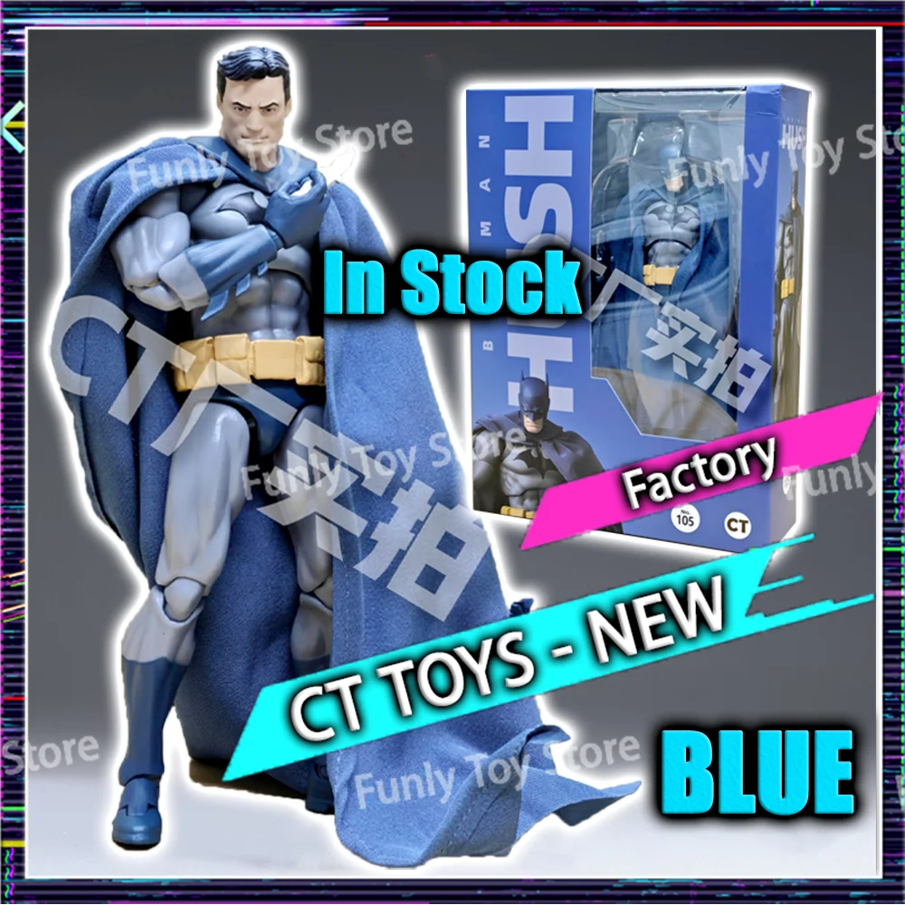 

In Stock CT Toys Batman Hush Blue Version Mafex 105 Bat Man Black Version Dc Anime Action Figure Figurine Model Statue Gift Toys