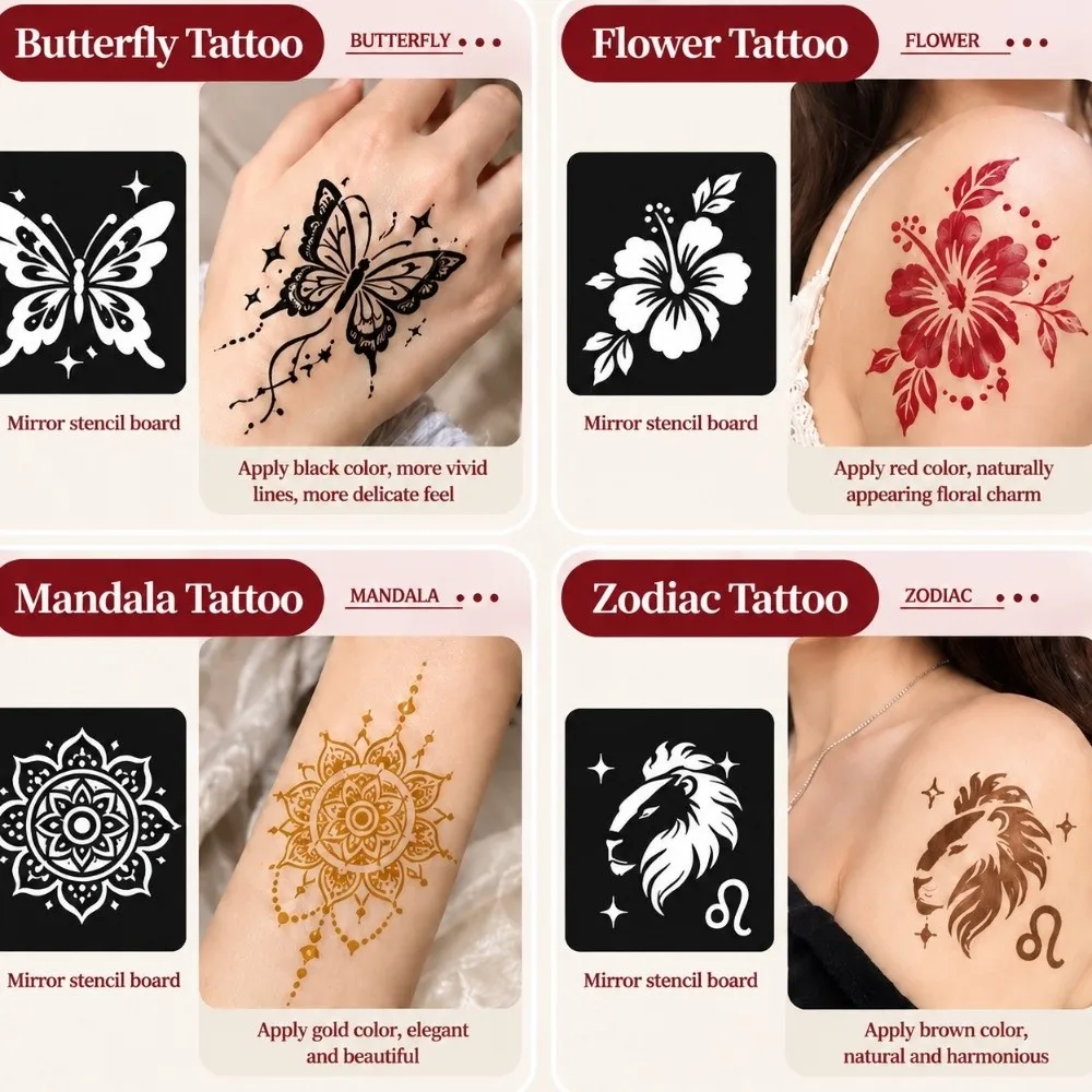 Waterproof Henna Paste Cone Tattoo Paste Long Lasting Fine Tip Cone Temporary Tattoo Paste Multiple Colors Mehndi Body Art Ink