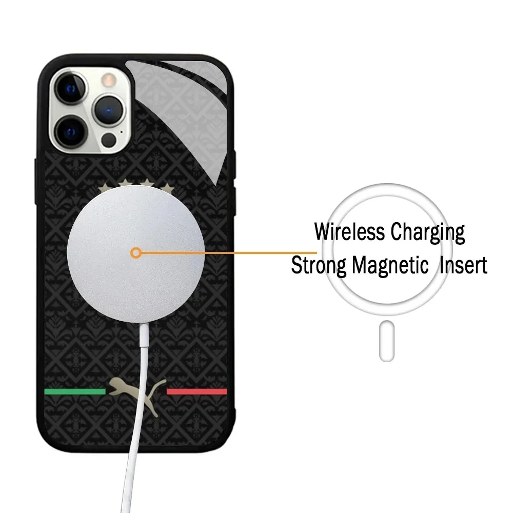 Italy Black Phone Case IPhone 15 14 13 Pro Max 11 12 Mini Alex Mirror Magsafe Wireless Charging Cover