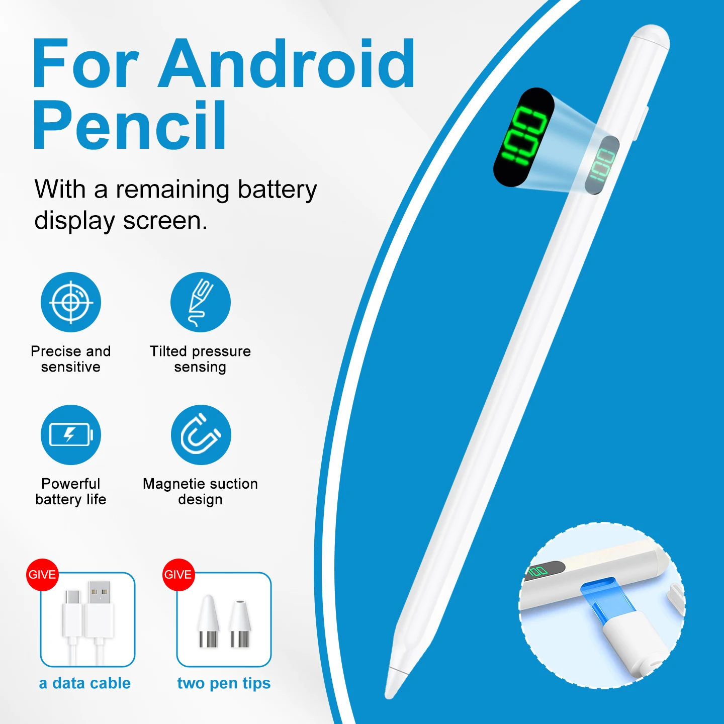 

Универсальный активный стилус для Android, IOS, iPad 9-го, 10-го поколений, MINI 6, 7, планшетов, сенсорный карандаш для рисования, для Huawei, Lenovo P12, M10, Y700