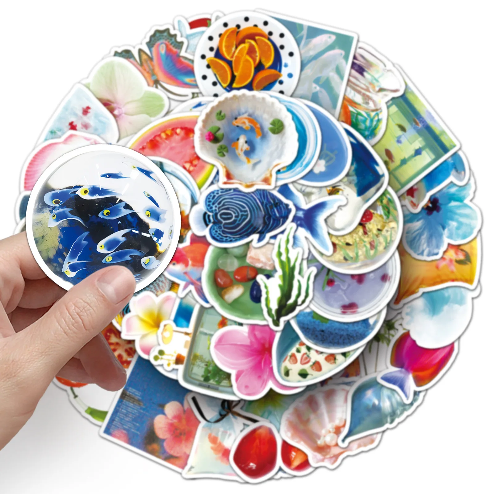 50 PCS Tropical Summer Ins Style Graffiti Stickers Fresh Hand Account Guka Phone Case Luggage Tablet Waterproof Decals