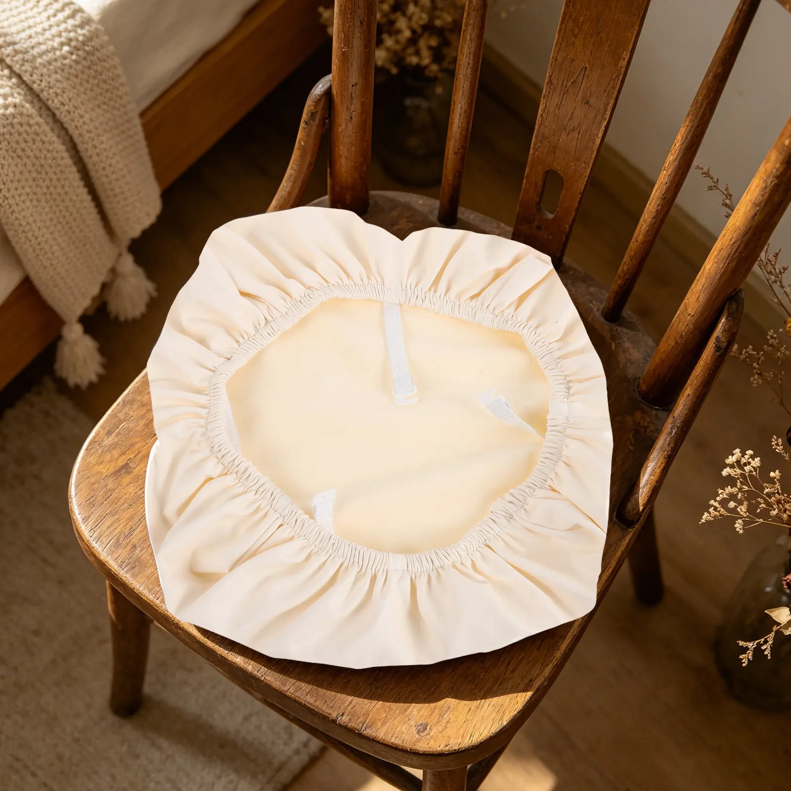 Waterproof PU Dining Chair Seat Covers Removable Square Cushion Protectors for Kitchen and Banquet