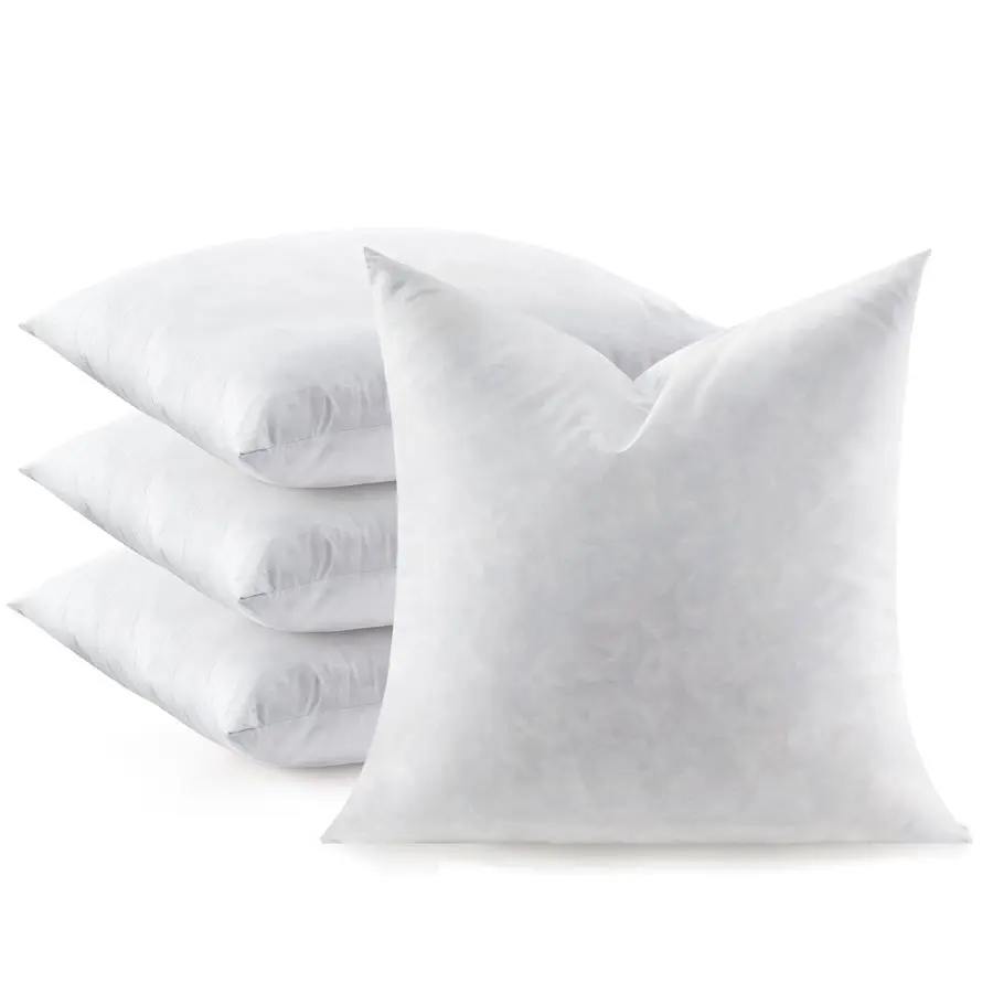 

Throw Pillow Inserts Set of 4, Soft Fluffy Square 20 x 20 Inches Decorative Pillow Insert, Feather and Down Euro Pillows for Bed