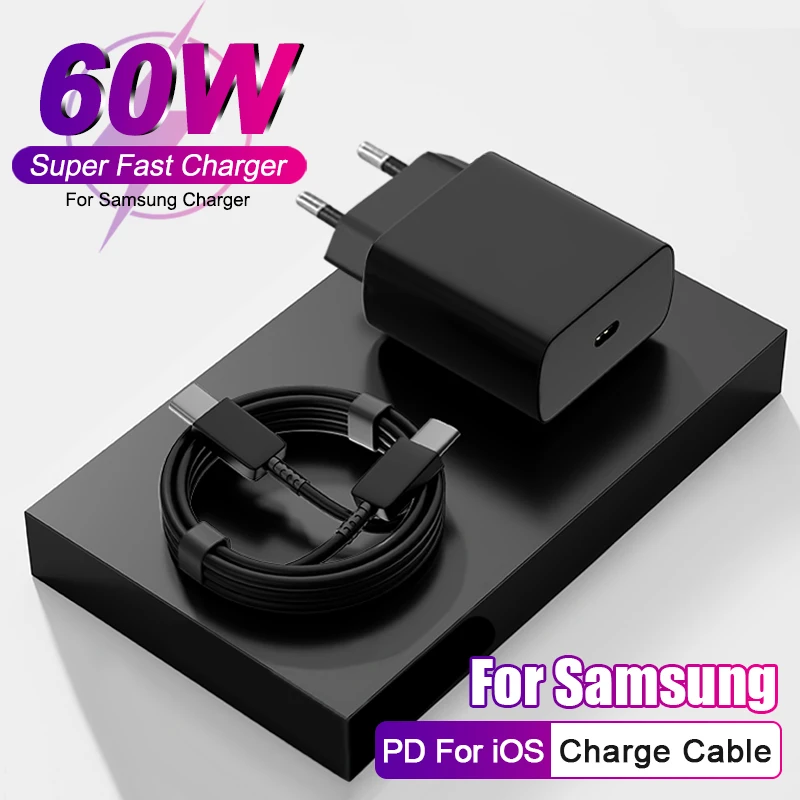 

For Samsung 60W Fast Charger S26 S25 S24 S23 S22 S21 Ultra S21 S20 Fe Plus A54 Fast Charging USB Type C Cable Phone Accessories