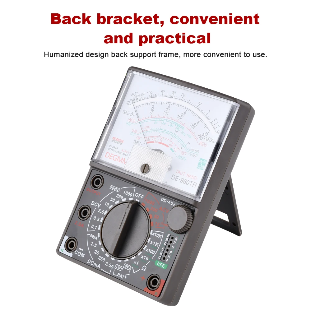 DE-960TR Pointer Mechanical Analog Multimeter Multi-Function AC DC Volt Ohm Current Electrician Maintenance Universal Test Meter