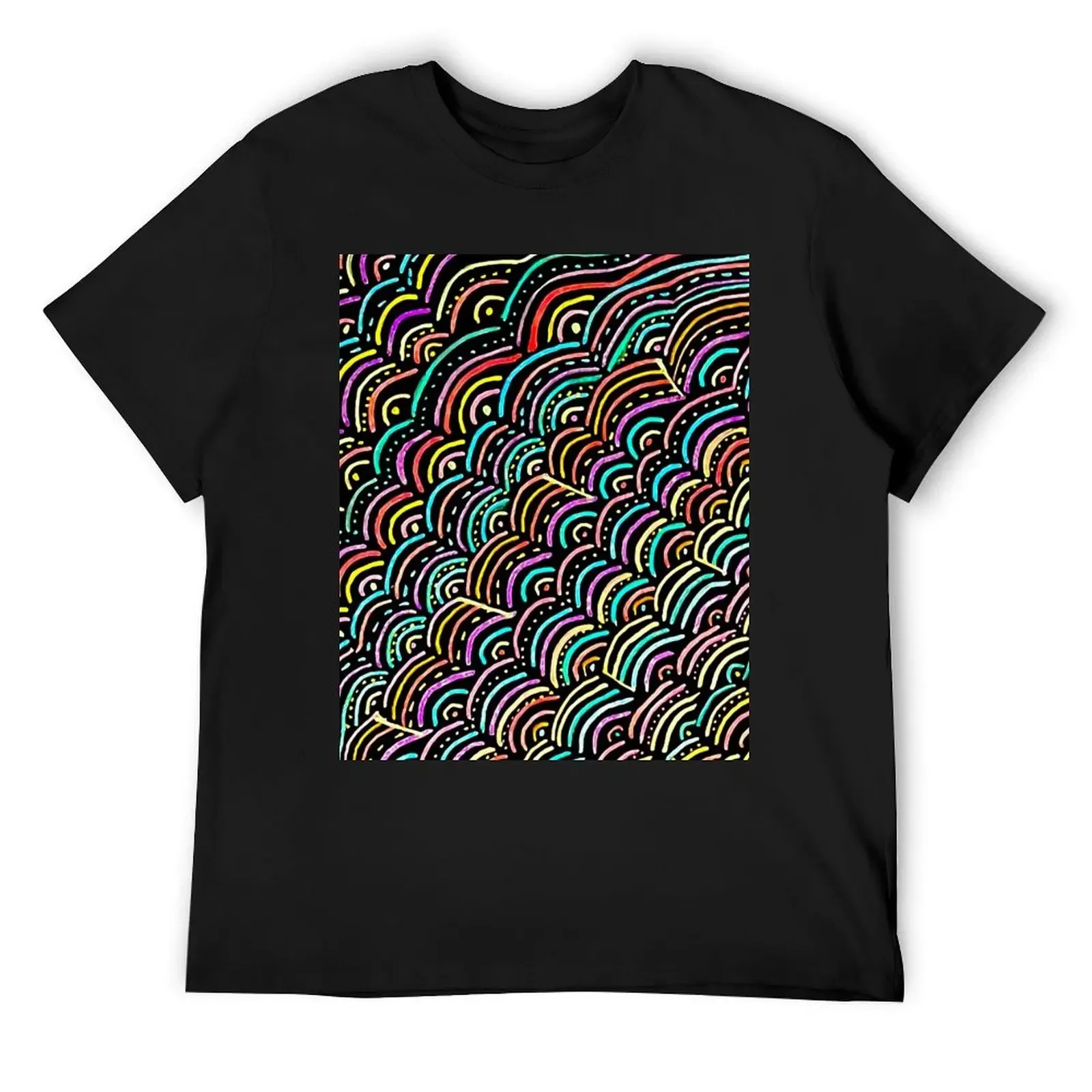 Rainbow Woven Explosion Pattern T-Shirt graphic tee shirt vintage t shirts for men graphic