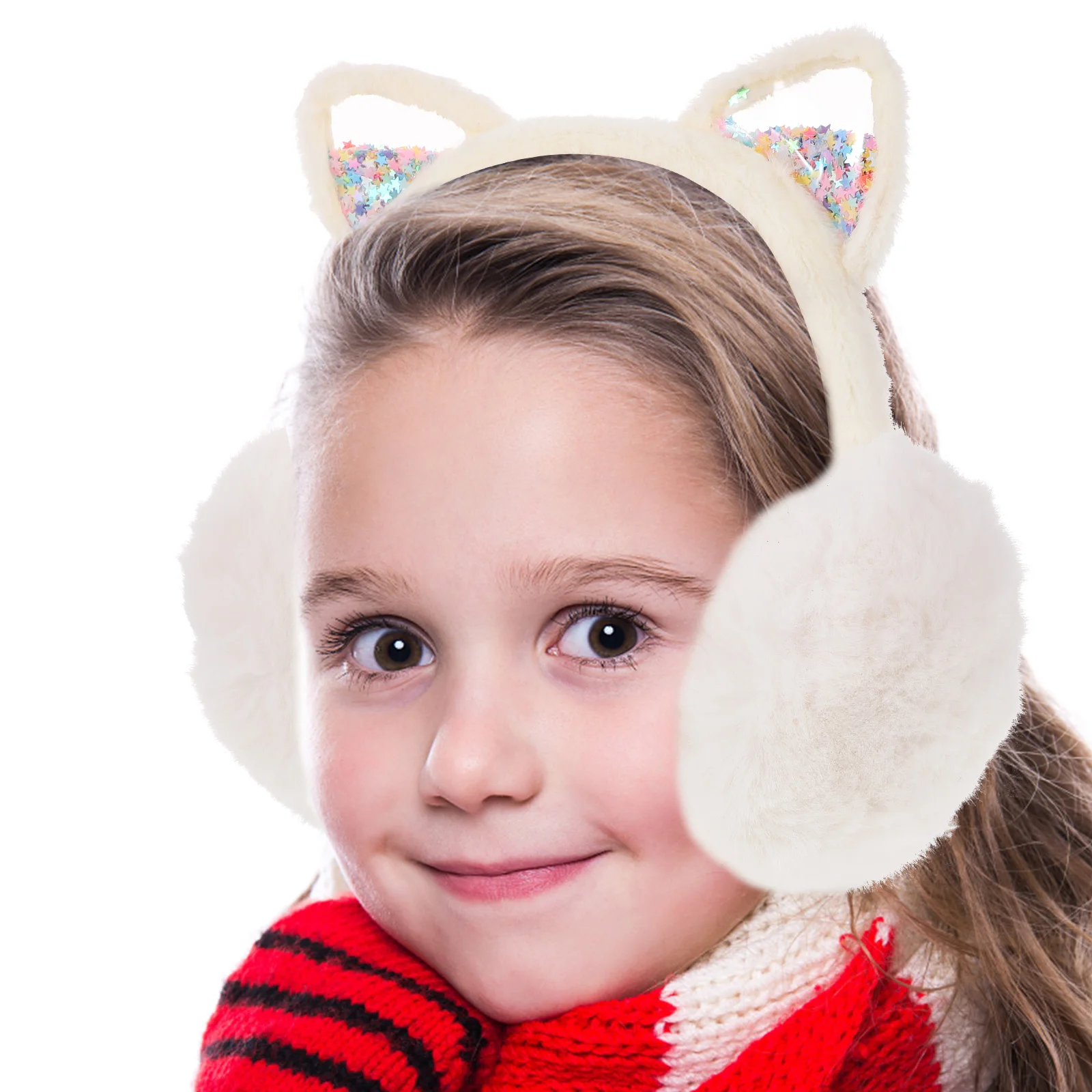 

Kitten Ear Cups Winter Earmuff Covers for Cold Weather Earmuffs Protective Yarn