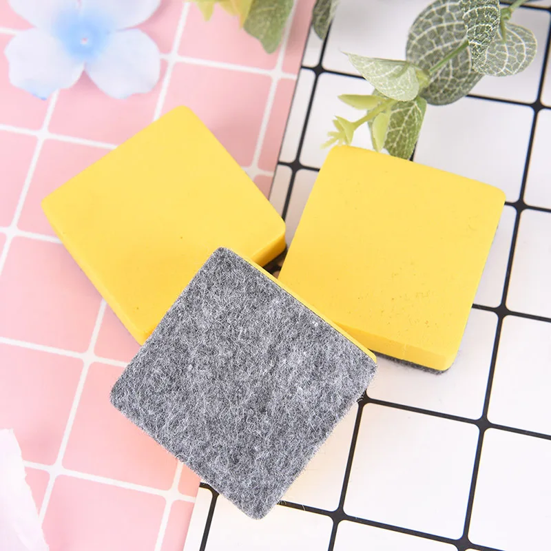 2pc yellow blackboard whiteboard cleaner dry marker pen foam eraser chalk brush