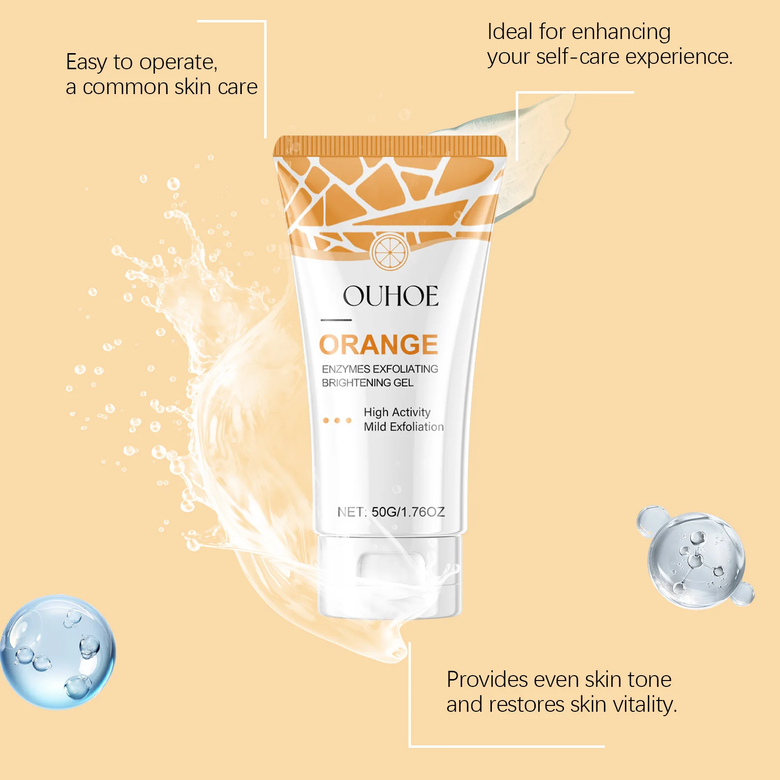 2/4bottle Exfoliating Face Gel Cleansing Hydrating Pore Refining Skin Smoothing Daily Gentle Care Restorative Moisture Lock Prof