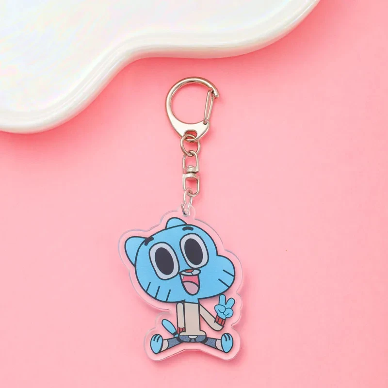 1/8Pcs Cartoon The Amazing World of Gumball Acrylic Keychain Backpack Pendant Bag Charms Accessories Decoration Holiday Gifts