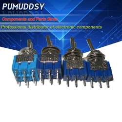 10PCS MTS-102 MTS-103 MTS-202 MTS-203 6A 125V Mini 3/6PIN ON-OFF/ON-OFF-ON Toggle Switches For Switching Lights Motors MTS