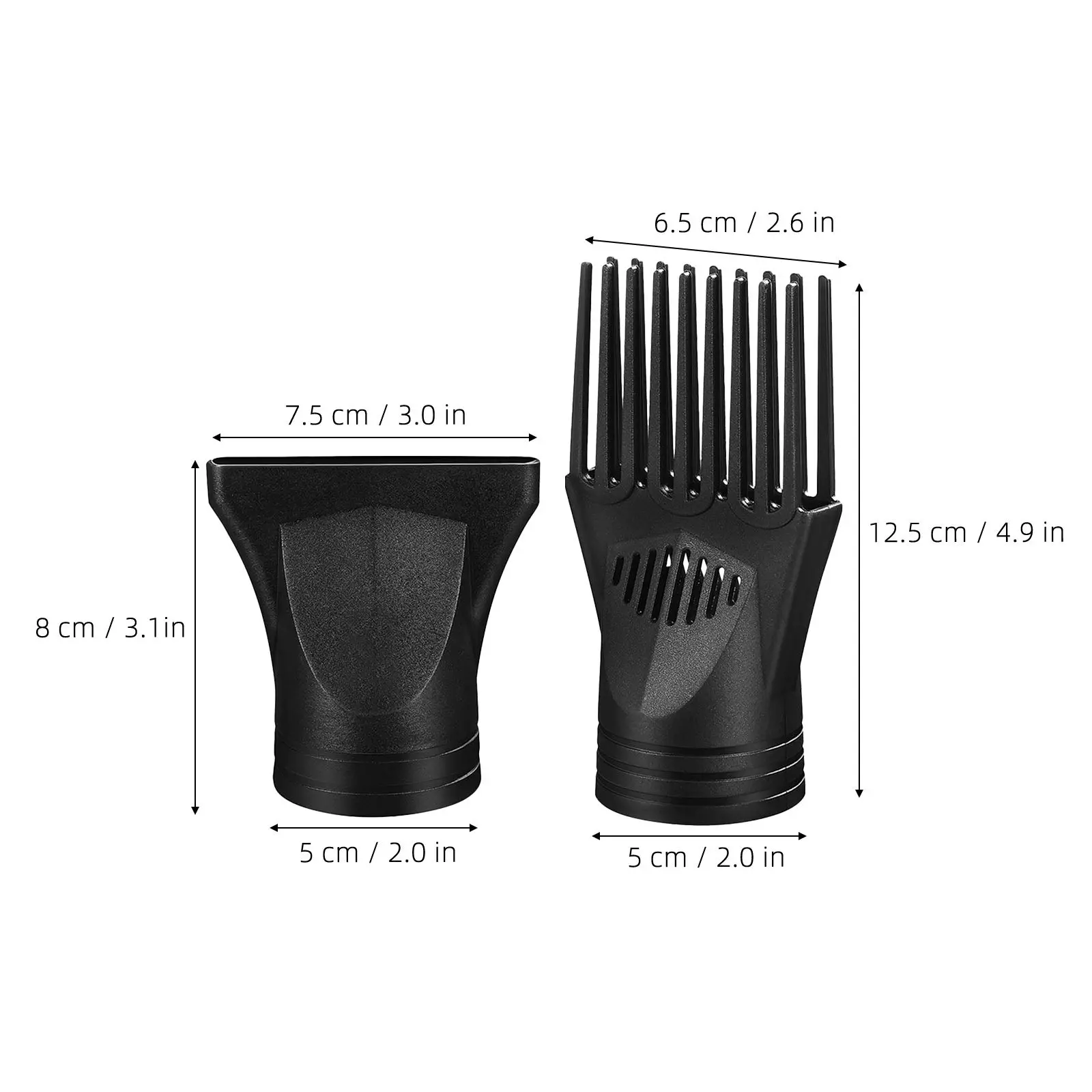 5Pcs Hair Dryer Comb Nozzle Attachments Blow Dryer Styling Tool Set Universal Fit Salon Accessories for Fast Even Drying