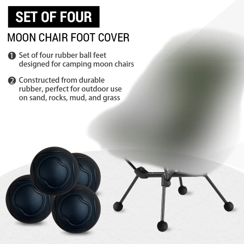 4szt Moon Chair Foot Cover Camping Chair Foot Protectors Stabilizująca gumowa podkładka pod nóżki do krzeseł kempingowych na zewnątrz Pokrowce na