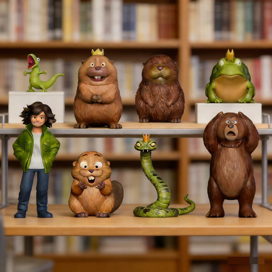 8p Pixar Hoppers Beaver Transformation Project Figure Set 1.5-4.5 Inch Collectible Figurines for Kids Gift Desk Decor
