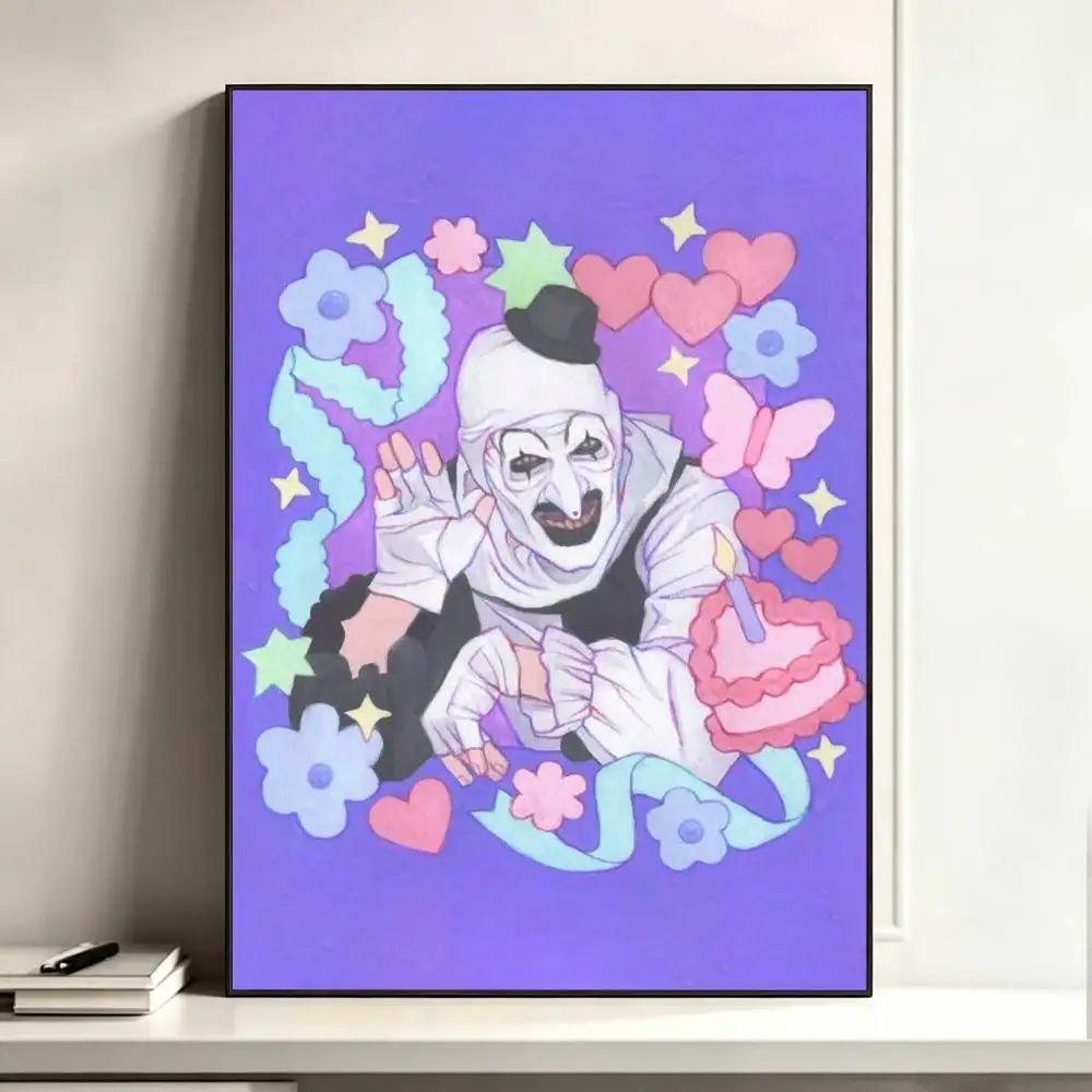 Art the Clown horror T-Terrifier  Poster Waterproof Wall Art Sticker For Bar Living Room Vintage Decor High Quality Print Gift