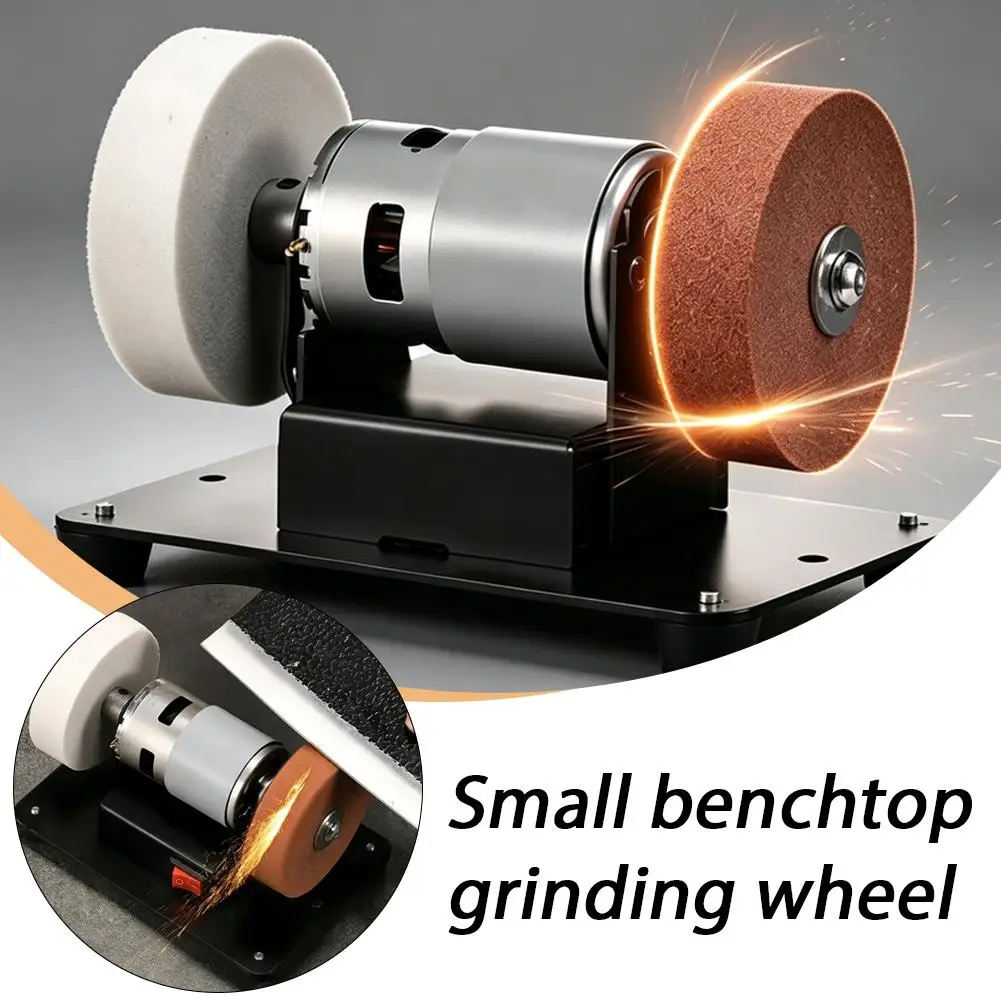 Industrial 100W Portable Mini Bench Grinder Pure Copper Motor Speed Adjustable Desktop Grinding Wheel Knife Sharpener EU Plug view 5