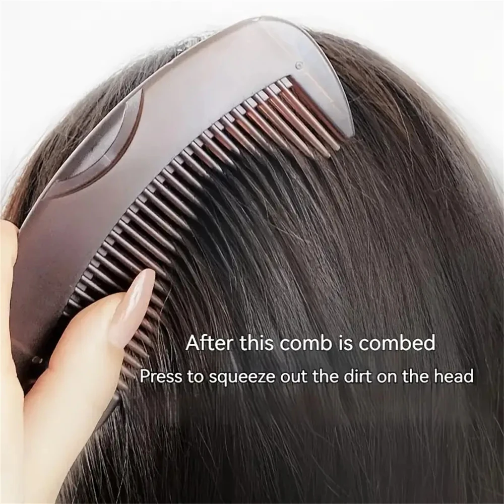 1pcs Dandruff Removal Comb Hollow Hairbrush Scalp Point Massage & Grease Removal To Reduce Scalp Itching