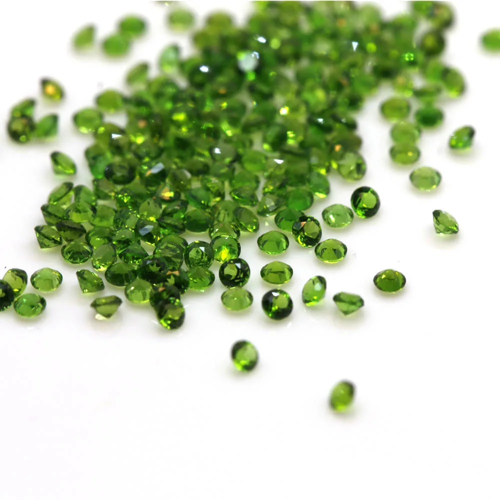 Factory Wholesale 100% Real Natural Circular Green Diopside Gemstone Loose Gems Diy Material for Jewelry