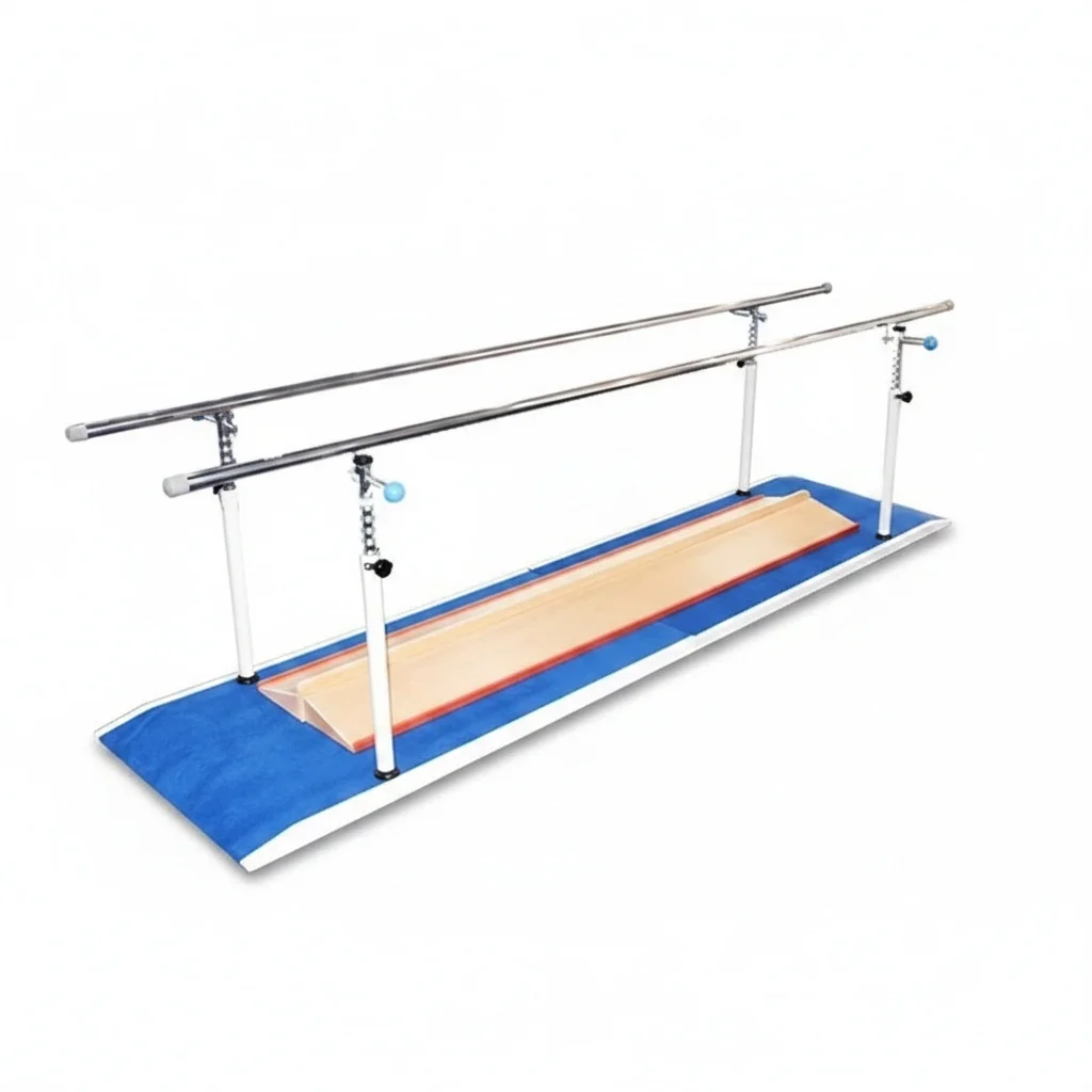 

Rehabilitation Parallel Bars, Adjustable Steel 67-112cm Gait Training Equipment, Heavy Duty Anti-slip Medical Therapy Bars