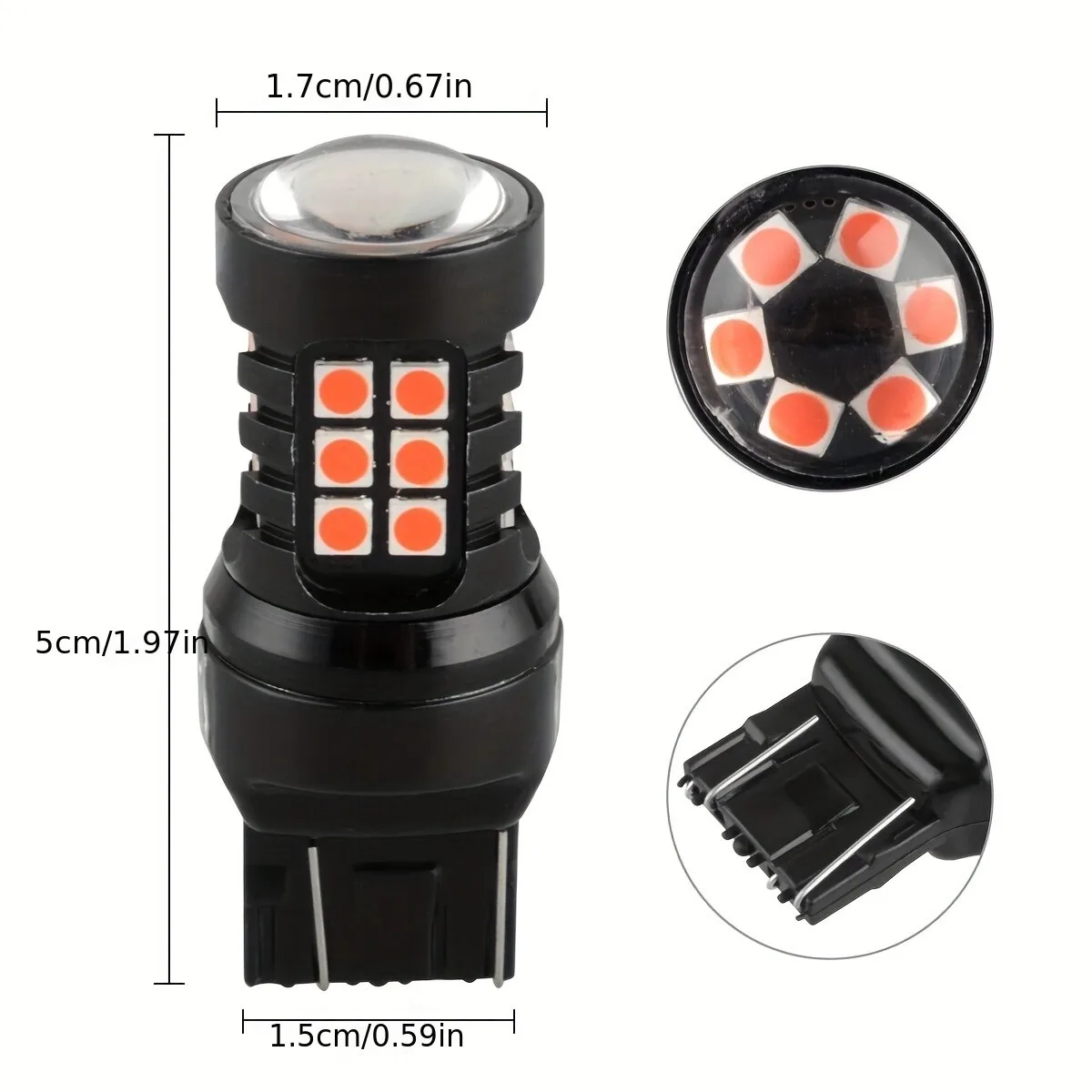 1 Pair Red Strobe/Flashing Blinking LED Lamp 7443 7440 T20 LED Bulbs for Honda Civic Accord Brake Tail Light Turn Signal Lights