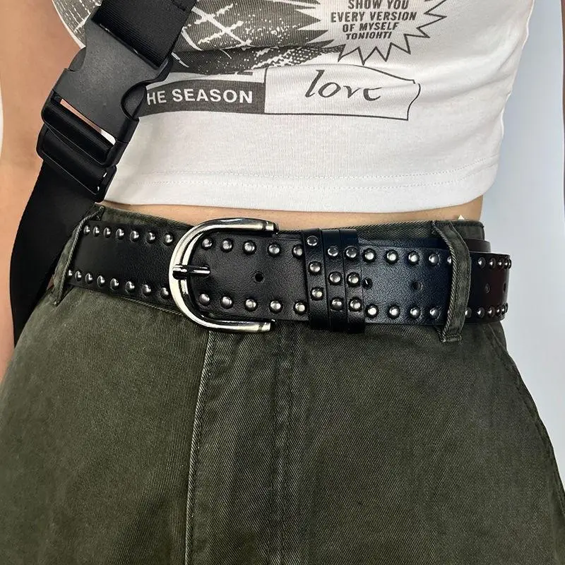 الاتجاه برشام حزام معدني الهرم حزام للرجال النساء فاسق حزام البنطال الجينز القوطية الظلام نمط شخصية أحزمة للجنسين