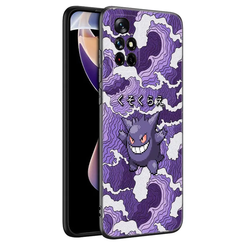 G-Gengar Cute Black Silicone Phone Case For Xiaomi Redmi Note 9 10 11 11S 11T 12 13 Pro 5G Plus 9S 10S 12S