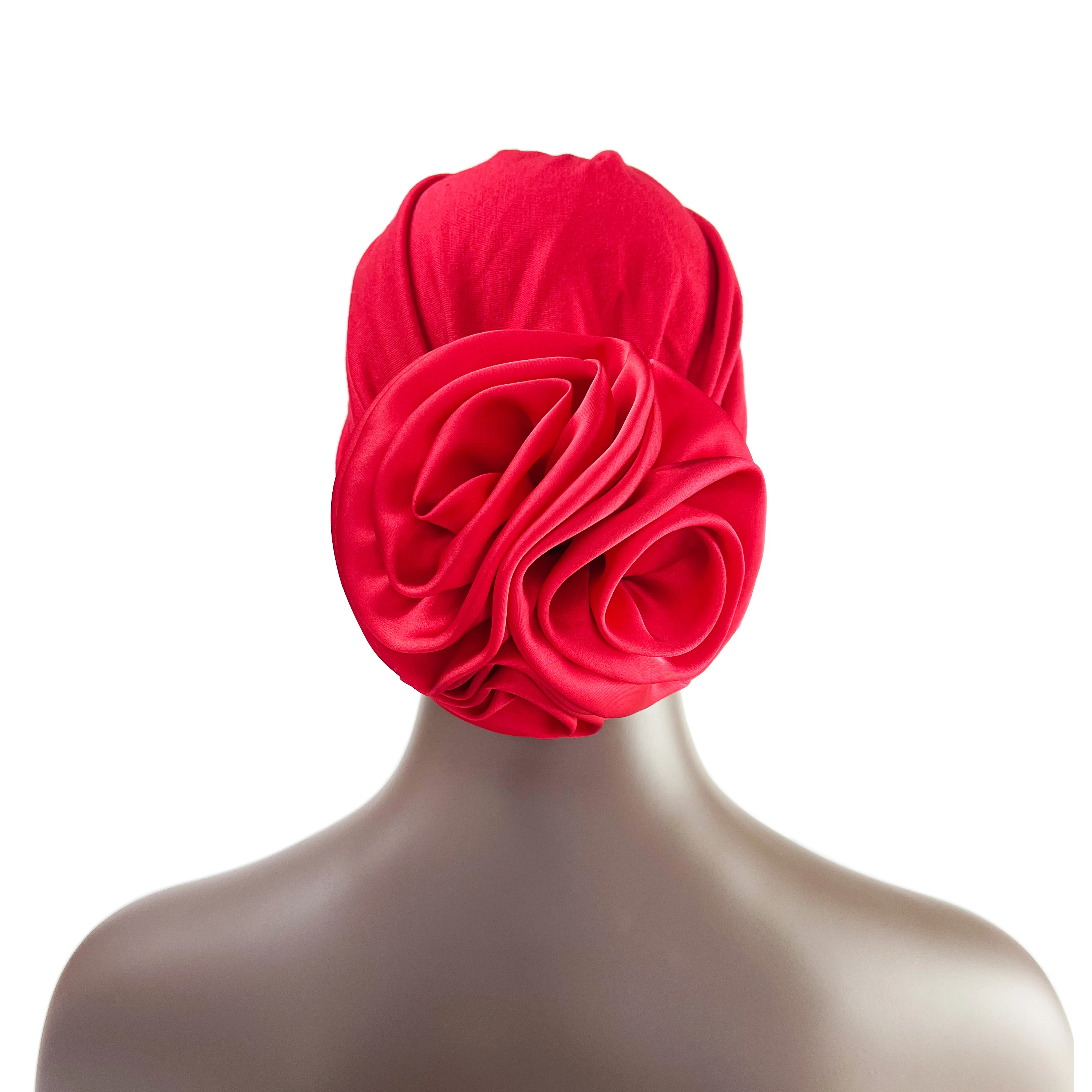 Stretch Bandana Head Wrap Satin Floral Women Party Turban Headwear Cap Hair Accessories