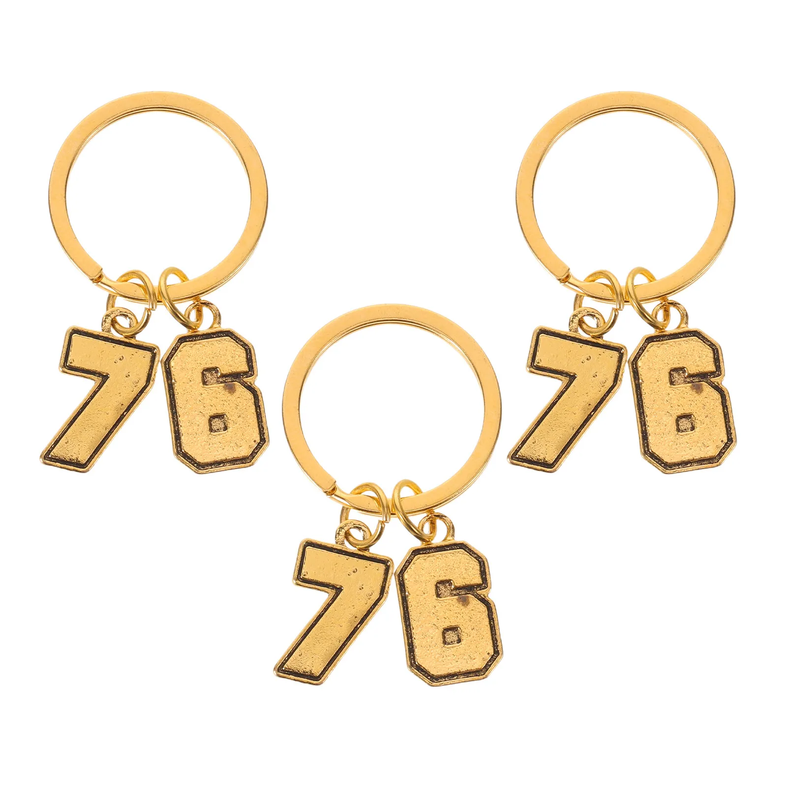 1Set Numbered Metal Keychain Tags Alloy Number 6 7 Locker Gym Bag Organizer Metal Keyring Tags Number Alloy Keychain Clips