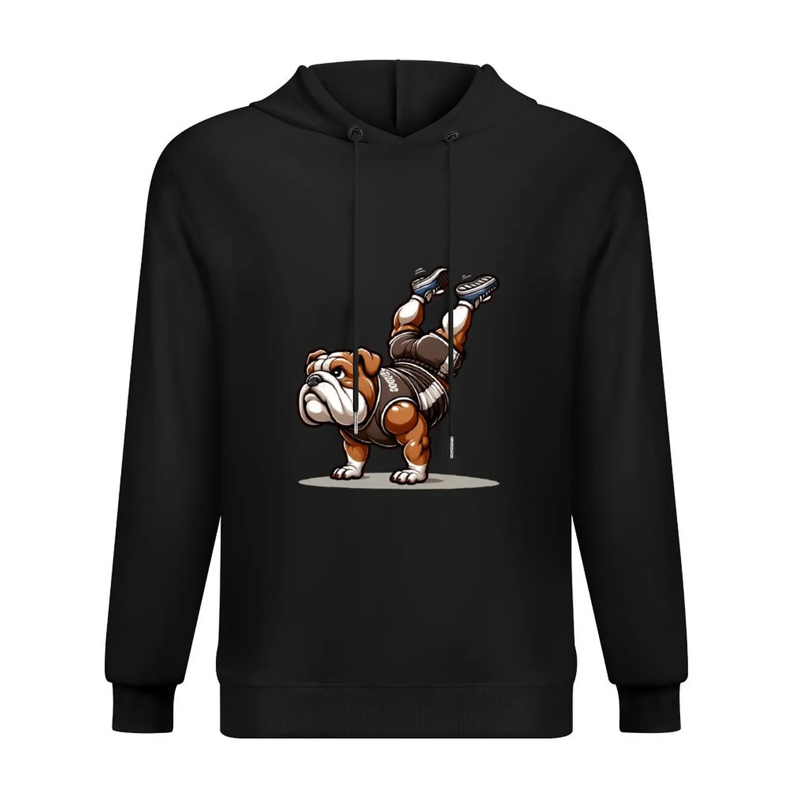 Handstand Hero: Bulldog Upside-Down Power Hoodie ملابس رجالية ملابس للرجال سترة شتوية للرجال ملابس رجالية تي شيرت بقلنسوة جديد