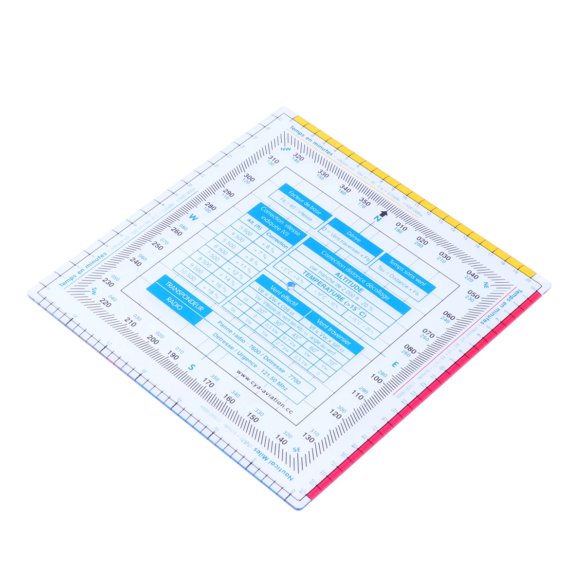 1pcs Square Vector Ruler Precision Plastic Flight Measuring Tool for School Stationery Aviation Navigation Carpentry