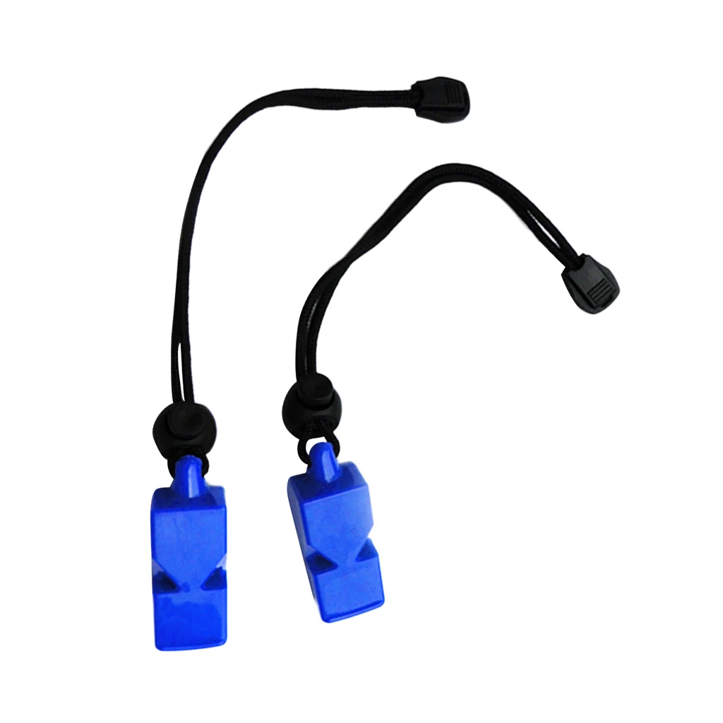 2 Pieces Emergency Survival Whistles with Wrist Strap for Scuba Diving