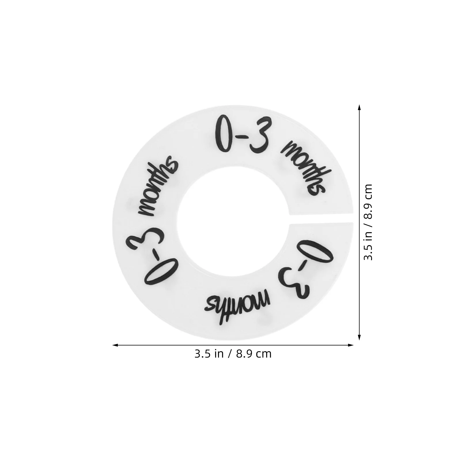 1 セット幼児服サイズディバイダーラウンドデザイン 0-24 ヶ月ベビークローゼット整理子供用高視認性ラベル