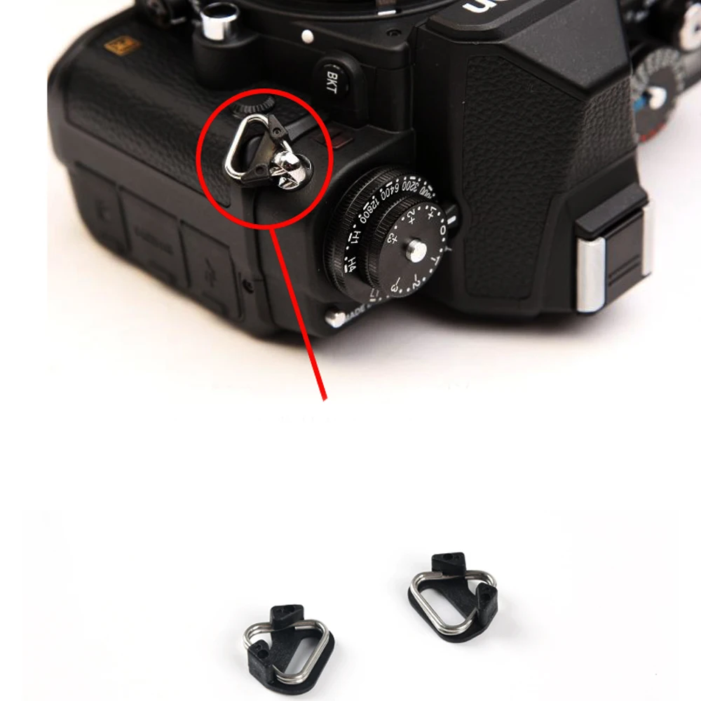 Fibbia per cintura da collo gancio tracolla per fotocamera triangolo anello diviso di ricambio per accessori per fotocamera Nikon Fujifilm Sony Olympus