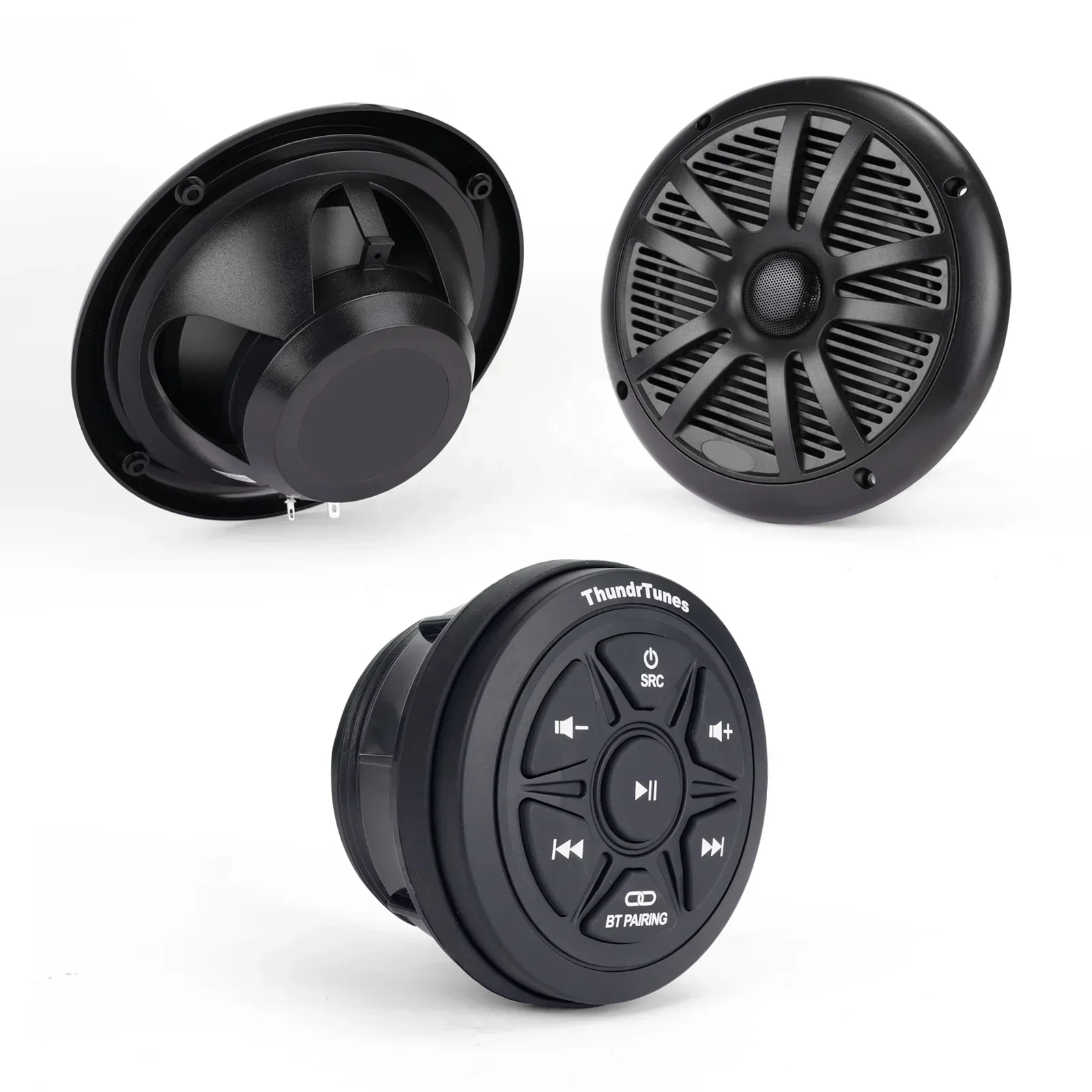 2025Waterproof Marine Amplified Wireless Bluetooth Audio Controller kit W/Aux, Mount for Car Truck motorcycle boat ATV UTV golf