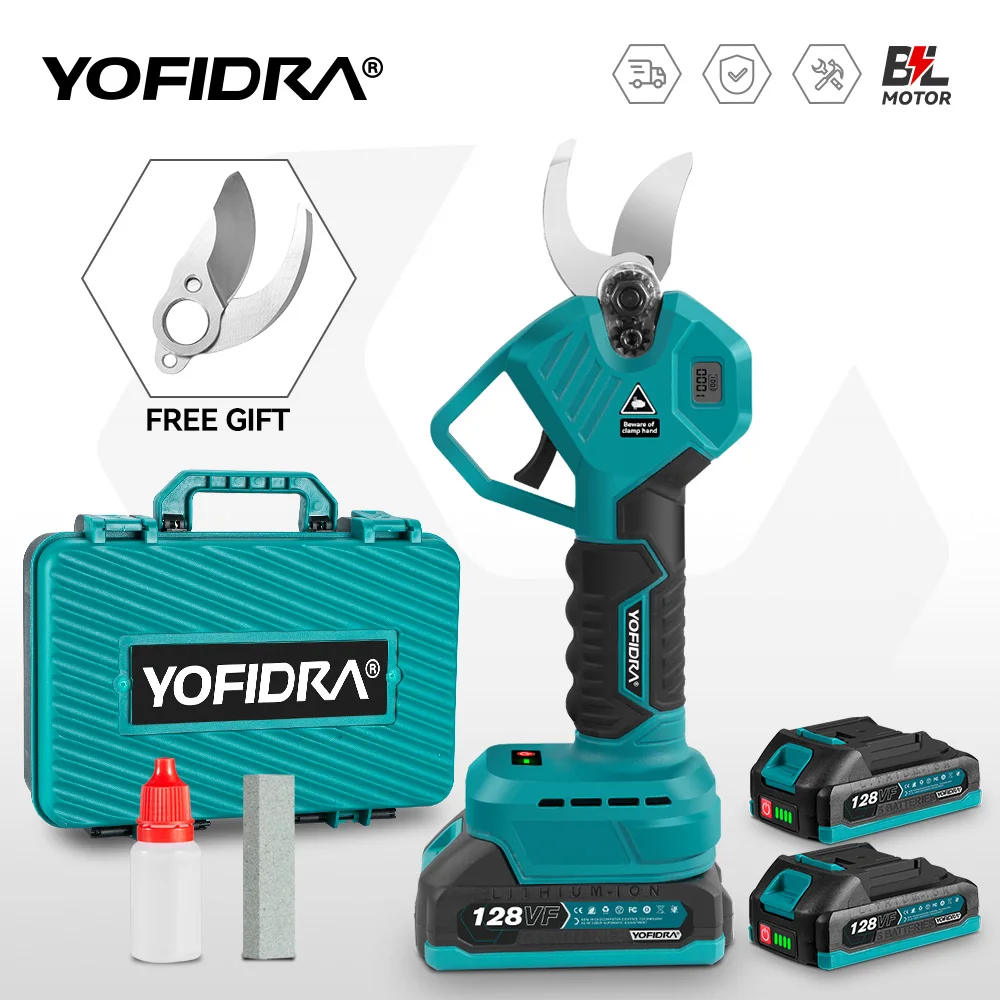 YOFIDRA 30mm Cesoie elettriche da potatura senza spazzole Cordless Frutteto Arbusto Ramo Strumento di potatura da giardino per Makita 18-21V Batteria Spille