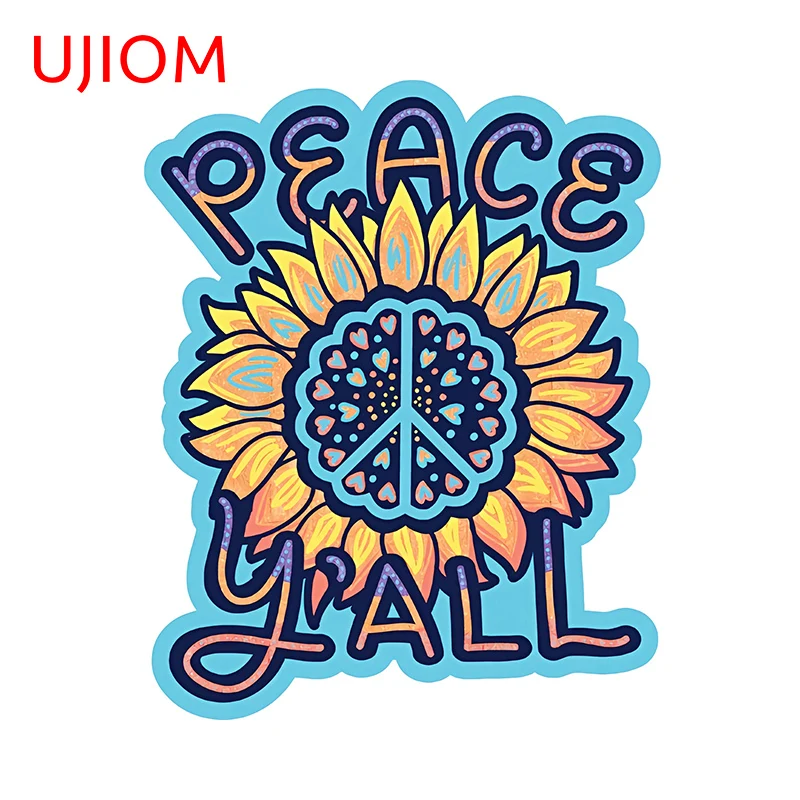 UJIOM Cool Peace Y'all Wall Decals Creative Cartoon Graffiti Skateboard Stickers Funny Waterproof Room Decoration Accessories